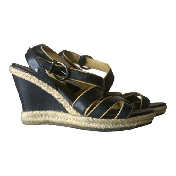 UGG Isabella Wedges Women's Size 8M Strappy Ankle Strap Leather Sandals - Picture 8 of 16